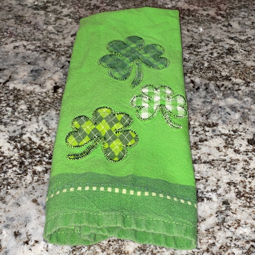 Green Shamrock Kitchen Towel